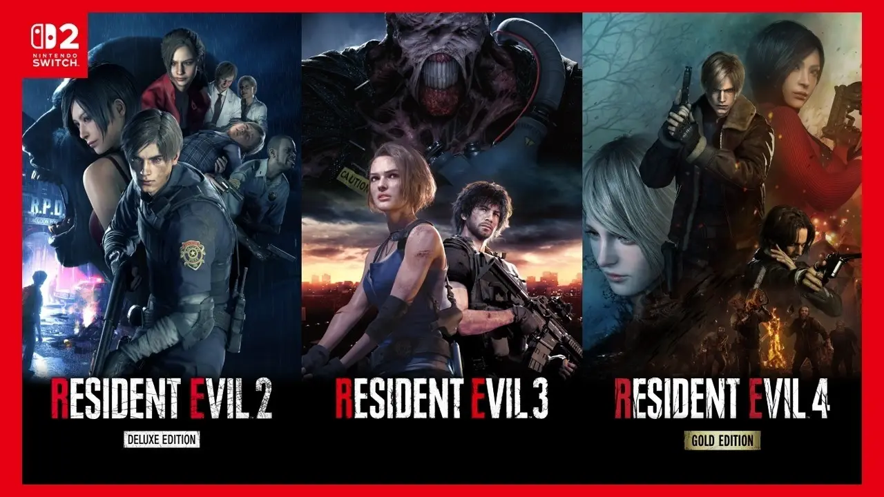 Imagem de capa: Resident Evil 2, 3 e 4 Remake chegam ao Nintendo Switch 2 em outubro